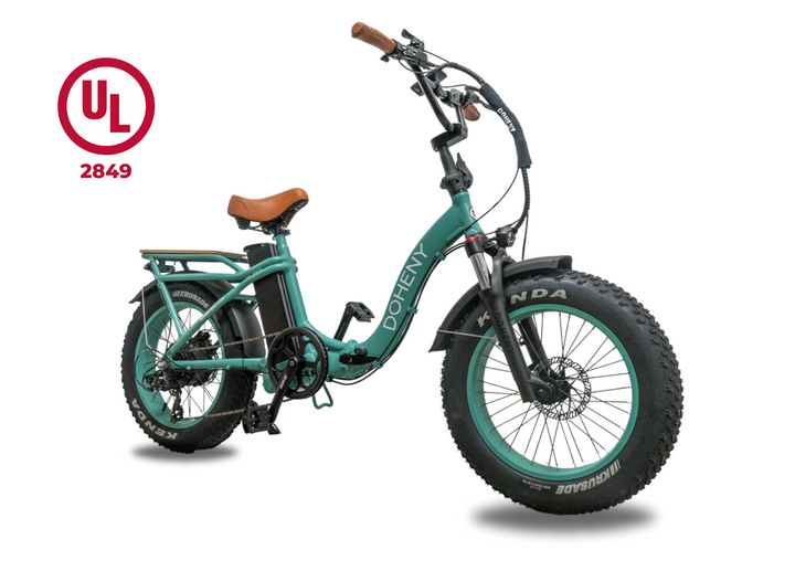 green bike electric bicycle Doheny EZ Folding 3.0 Step Thru Electric Bike – Doheny Bike